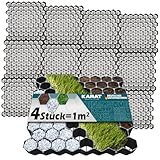 KARAT Rasengitter aus Kunststoff befahrbar 1m² - 4 Stück - 50 x 50 cm, Schwarz...