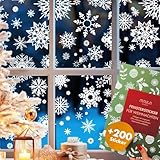 200 Fensterbilder Weihnachten Schneeflocken - Weihnachtsdeko Fenster...