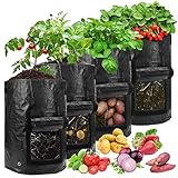 4 Stück Kartoffel Pflanzsack Pflanzbeutel 10 Gallone Gemüse Tomatenpflanzen...