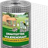 Amagabeli Drahtgitter Volierendraht 1m X 20m, Feuerverzinkt & Rostfrei (12x12mm)...