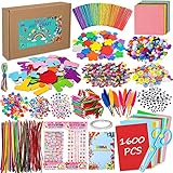 LPAOIS Bastelset 1600+ Pcs Kunst und DIY Handwerk für Kinder, Bastelzubehör...