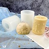 2 Stück Kerzen Gießform Weihnachtskerzenform Weihnacht Kerzenform Silikon DIY...