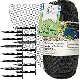 TTL Garden 10x10m Teichnetz Vogelschutznetz schwarz 30g/m² - 12x12mm engmaschig...