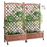 VEVOR 2X Pflanzkasten mit Rankgitter 75 x 33 x 156 cm Blumenkasten mit Spalier...