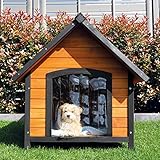 zooprinz Premium Hundehütte Luna - aus wetterfestem Vollholz, Dach zum Öffnen...