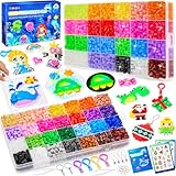 Zhongko 48 Farben Bügelperlen Set, Glitzer Bügelperlen, Leuchtend im Dunkeln...