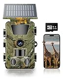 Wildkamera mit Handyübertragung App,Wildkamera Solar mit Akku 5200mAh,4K 60MP...