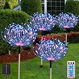 Solar Gartenleuchten für den Außenbereich 4er-Pack 480 LED Feuerwerk...