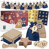 Jute Adventskalender zum Befüllen: Stoff Adventskalender zum Selbstbefüllen...