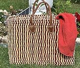 LaFiore24 Korb Einkaufskorb Damen Shopper Natur Handtasche Henkeltasche...