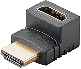 goobay 65744 HDMI Winkeladapter 90 Grad/Vergoldete Kontakte / 90° Winkel / 8K @...