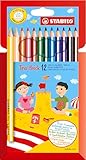STABILO - Dreikant-Buntstift - Trio dick - 12er Pack - mit 12 verschiedenen...