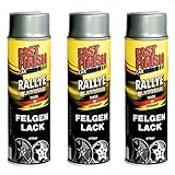 3x 500 ml FAST FINISH Rallye Felgenlack Felgenfarbe Silber Spraydose 292842