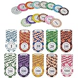 YouYuer 50PCS Pokerchips Poker-Chips Laser-Chips Metallkern Poker Chips für...