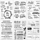 Silikonstempel Sprüche Deutsch Set,6 Blätter Geburtstag Stempel,Clear Stamps...