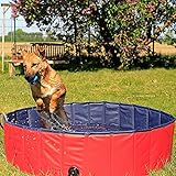 lionto Hundepool faltbar aus kratzfestem PVC-Material, Ø 80 cm, Höhe 20 cm,...