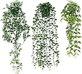 Mkitnvy 3 Stück Künstliche Hängepflanzen Eukalyptus, Kunstpflanze ,Pflanzen...