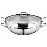 WMF Macao Wok Induktion 4-teilig, Wok-Pfanne 36 cm mit Glasdeckel, Ablagegitter,...