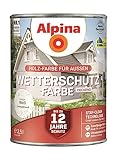 Alpina Holz-Wetterschutz-Farben – Weiß, deckend – bis zu 12 Jahre Schutz...